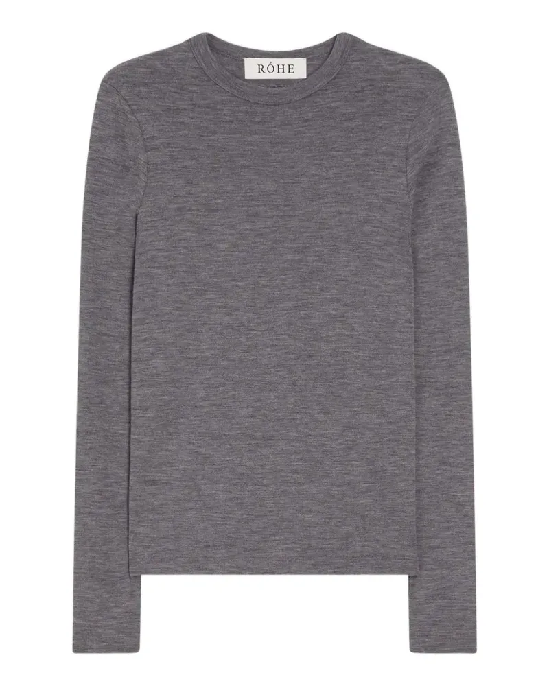 Róhe Fein gestricktes Langarmshirt - Grau Grau