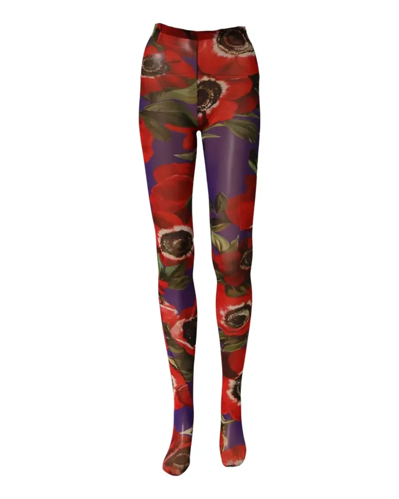 Dolce & Gabbana floral-print tights - Rot Rot