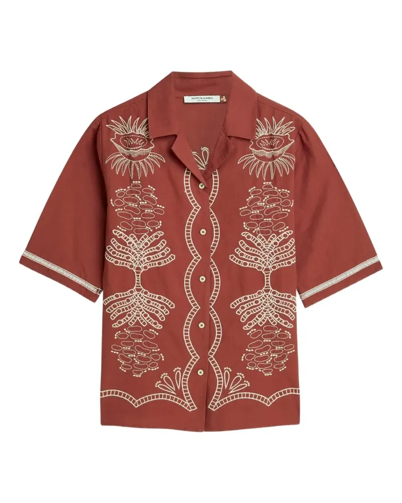 Scotch&Soda embroidered short-sleeve shirt - Rot Rot