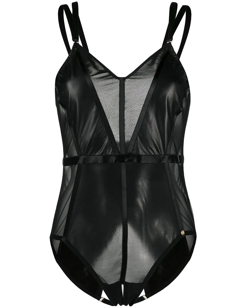 Something Wicked Body mit Netzeinsatz - Schwarz Schwarz