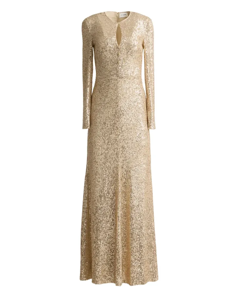 ST. JOHN Maxikleid mit Pailletten - Nude Nude