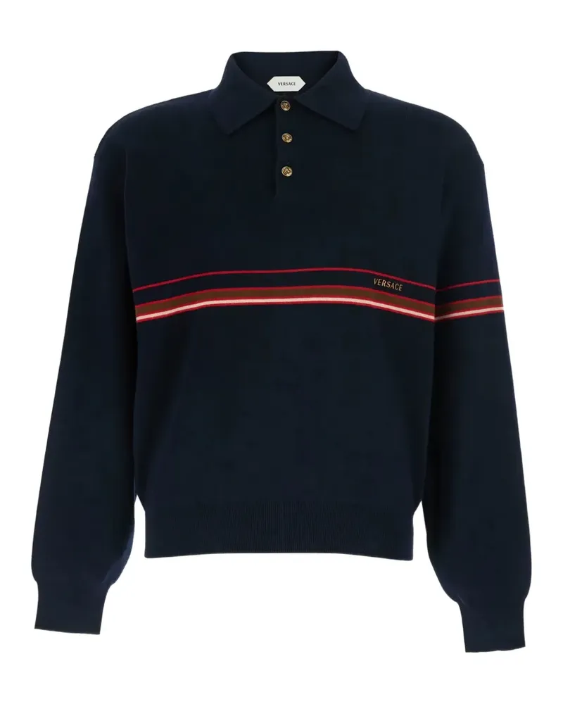 Versace Gestreiftes Poloshirt - Blau Blau