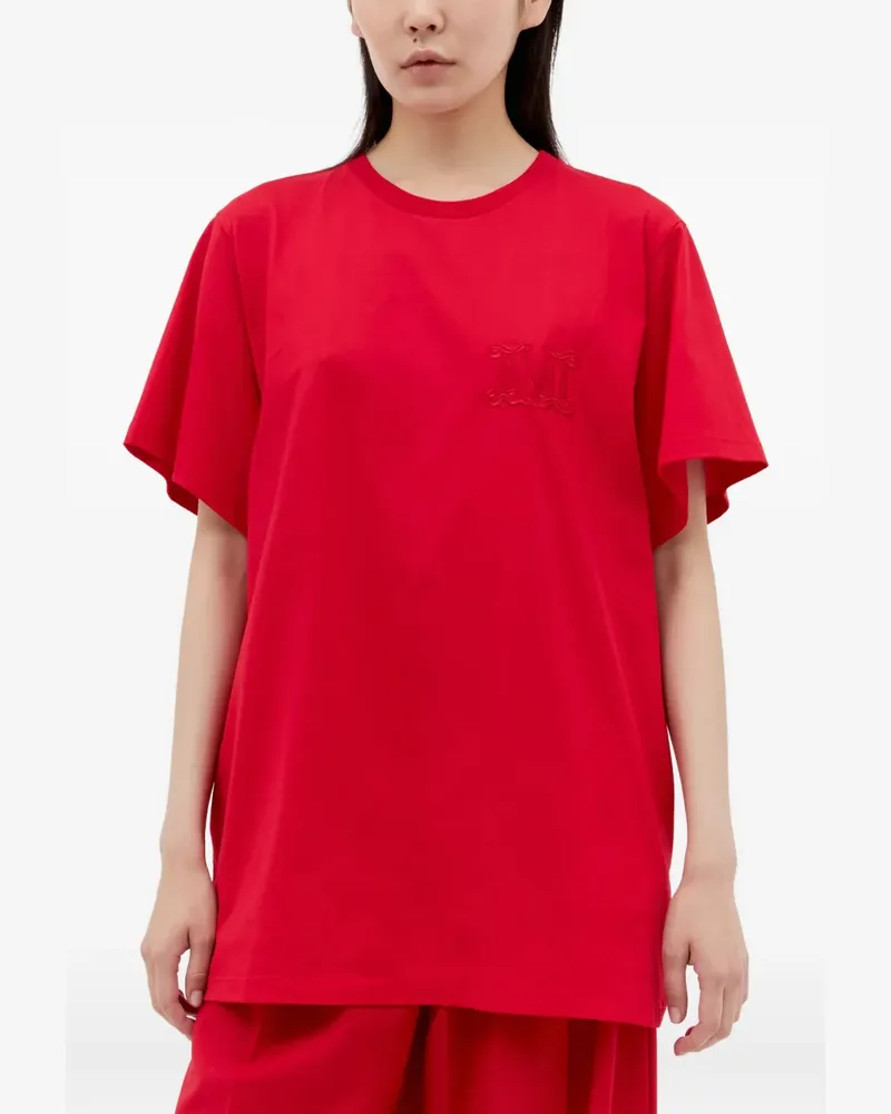 Max Mara T-Shirt mit Logo-Stickerei - Rot Rot