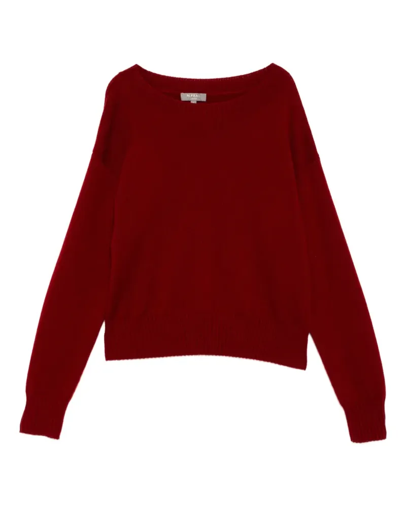N.Peal Pullover mit U-Boot-Ausschnitt - Rot Rot