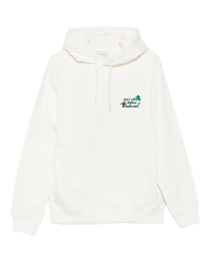 Drôle de Monsieur vine-embroidered hoodie - Nude Nude