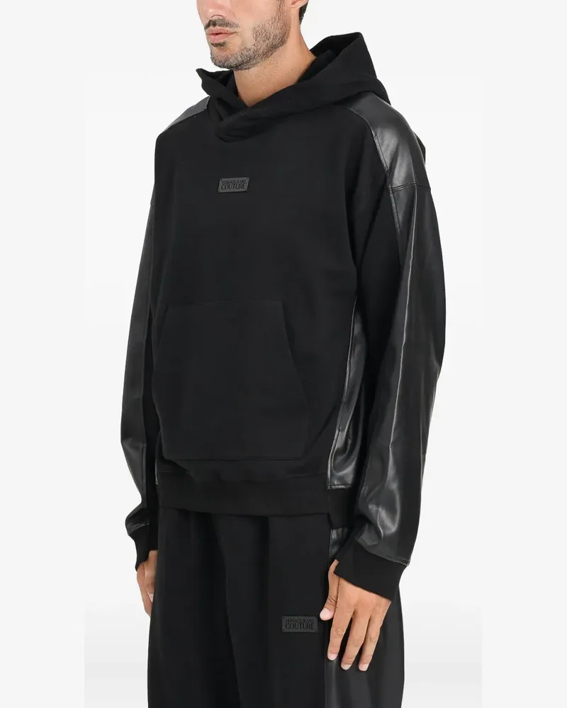 Versace Jeans logo-patch hoodie - Schwarz Schwarz