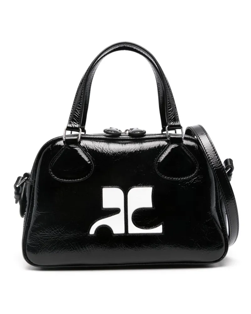 Courrèges Reedition Bowlingtasche aus Leder - Schwarz Schwarz