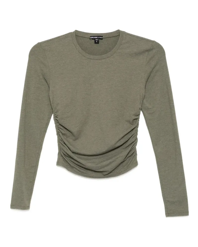 James Perse Gerafftes Jersey-Oberteil - Grün Grün