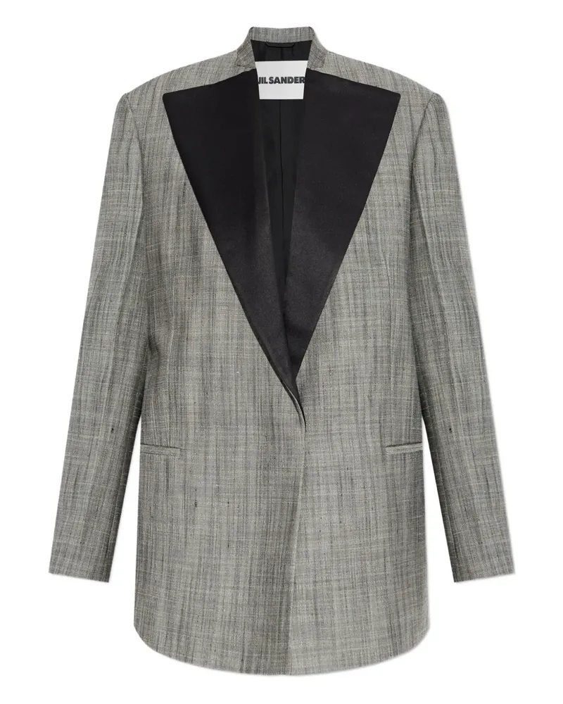 Jil Sander Karierte Jacke mit Satinrevers - Grau Grau