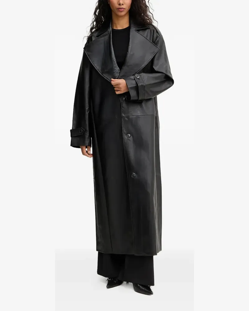 Bardot Geknöpfter Mantel - Schwarz Schwarz