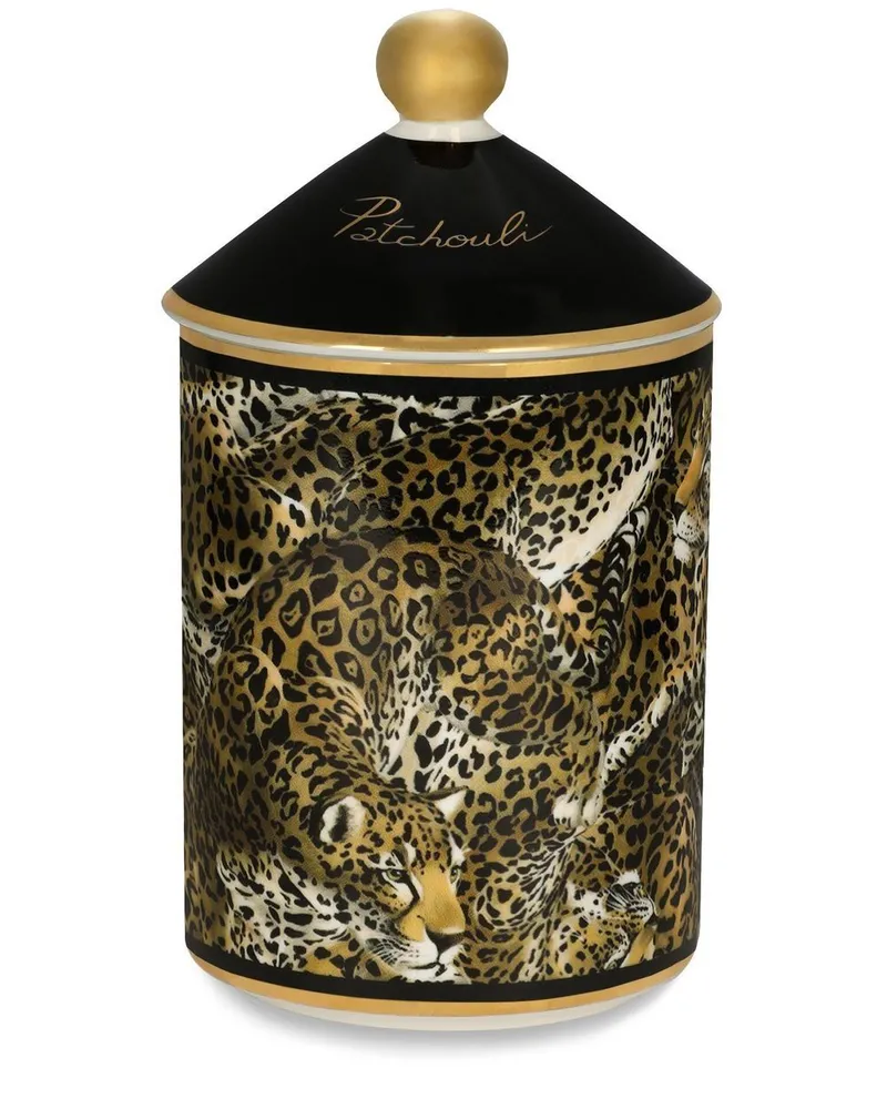 Dolce & Gabbana Duftkerze mit Leoparden-Print 340g - Schwarz Schwarz