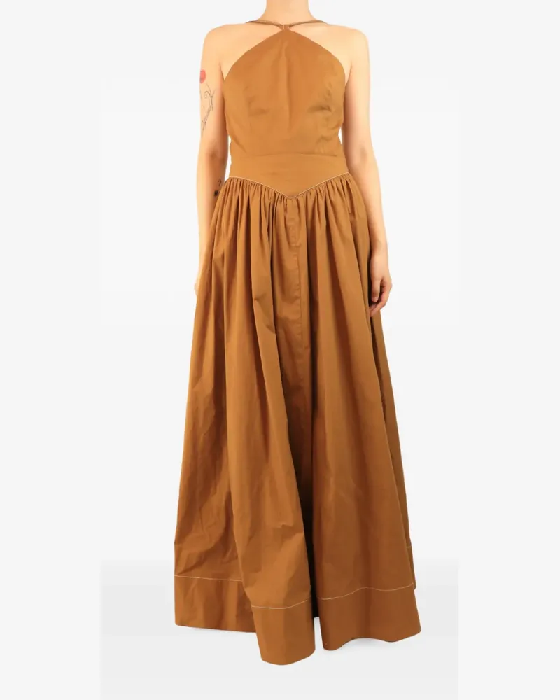 STAUD halterneck maxi dress - Braun Braun