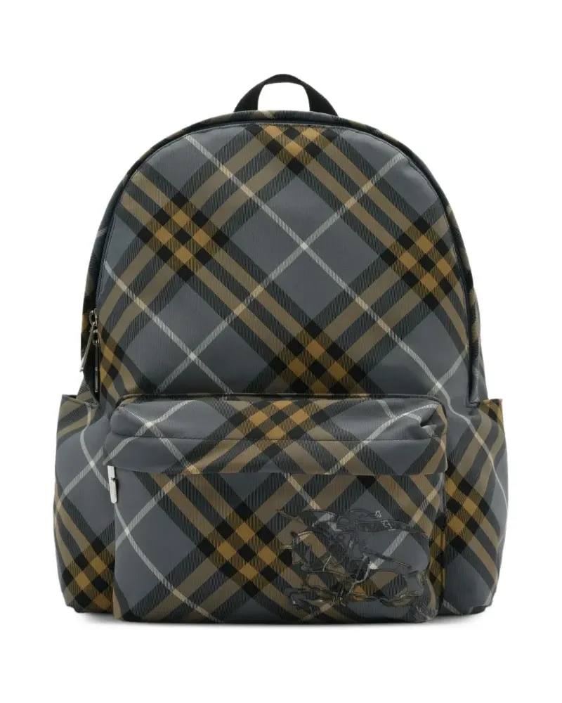 Burberry small check backpack - Grau Grau