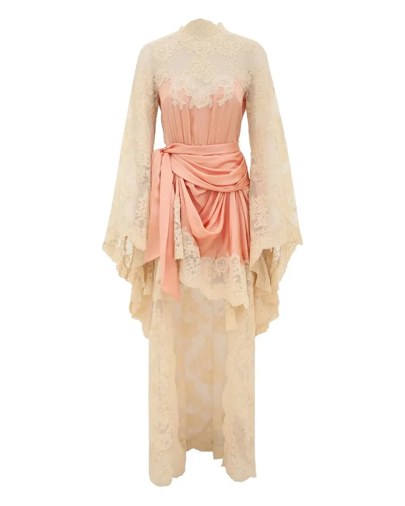 Zimmermann lace-trimmed high-low dress - Nude Nude