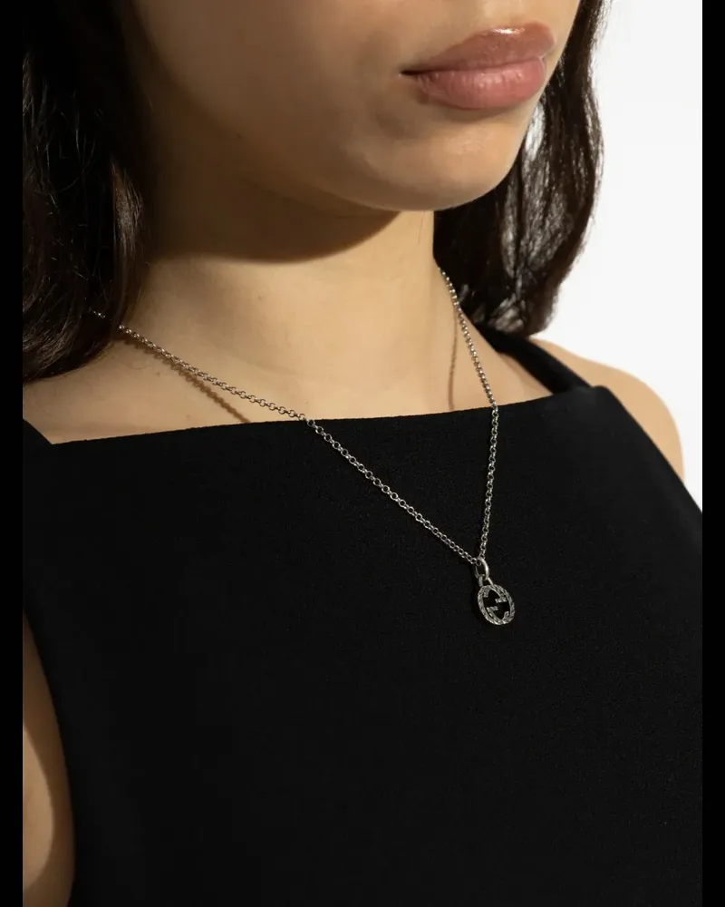Gucci Halskette mit GG-Anhänger - Silber Silber
