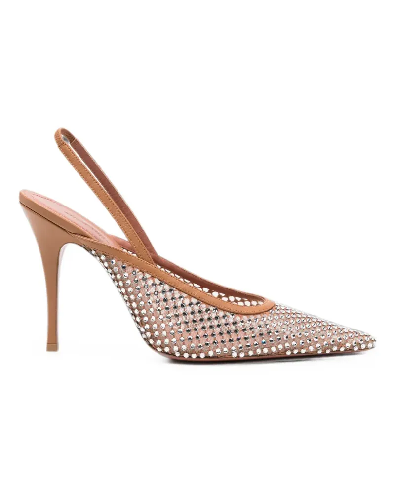 Amina Muaddi Felicia Pumps mit Kristallen - Nude Nude