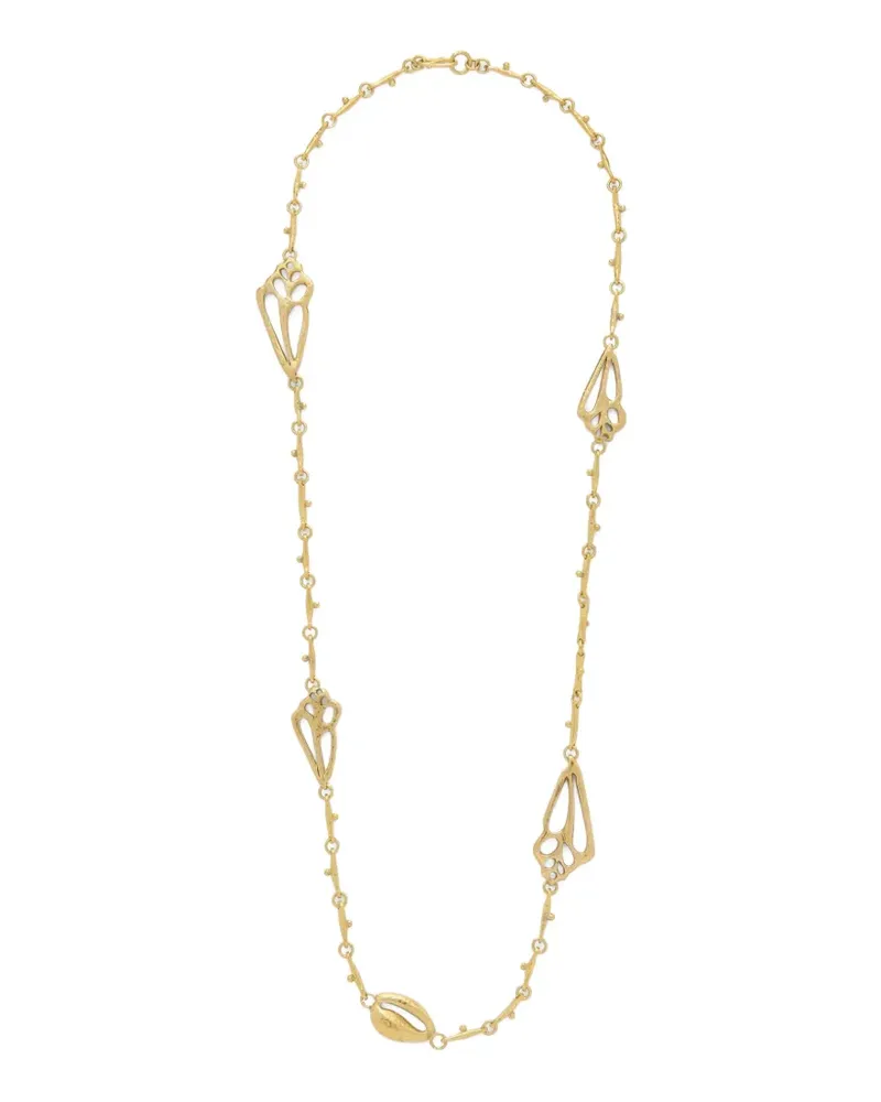 Ulla Johnson shell charm long necklace - Gold Gold