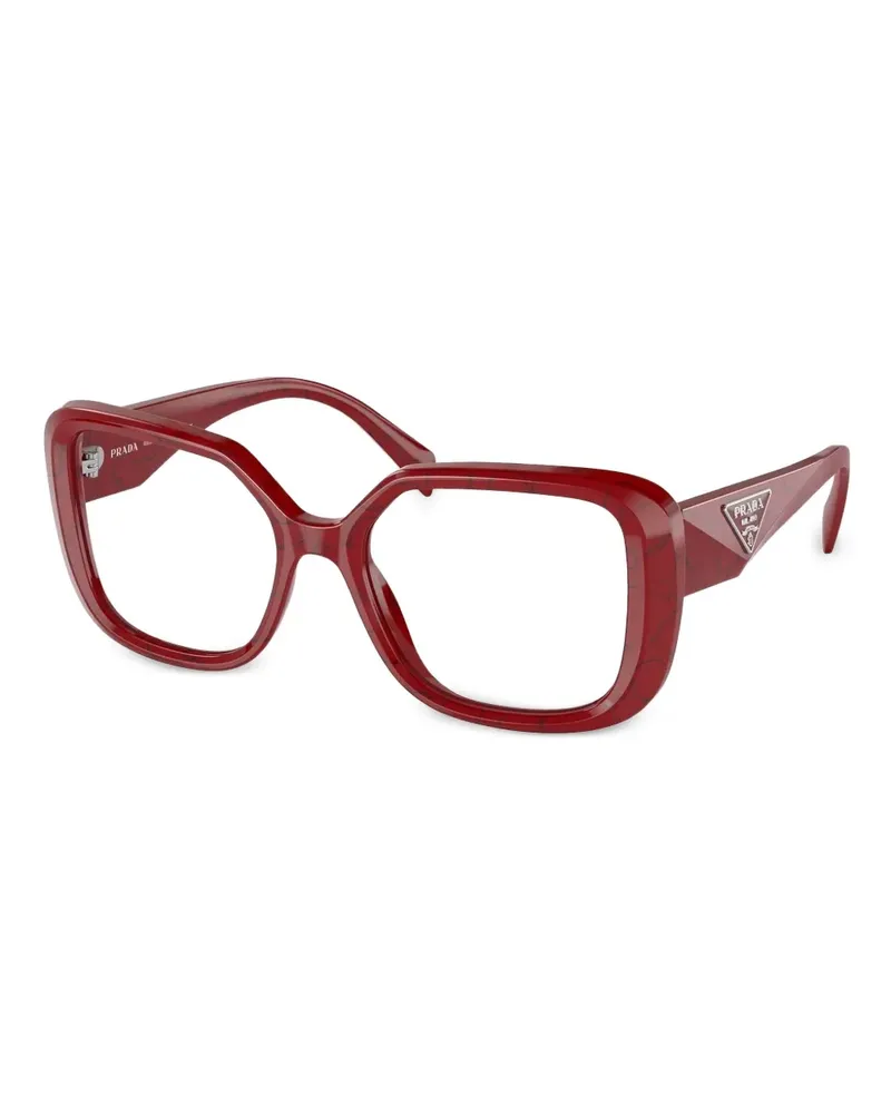 Prada Brille mit eckigem Gestell - Rot Rot