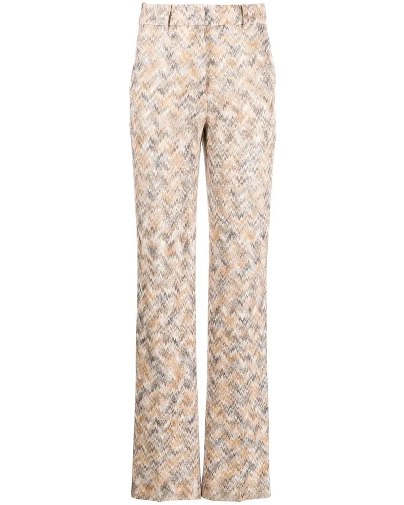Missoni Hose mit geradem Bein aus Zickzack-Strick - Nude Nude