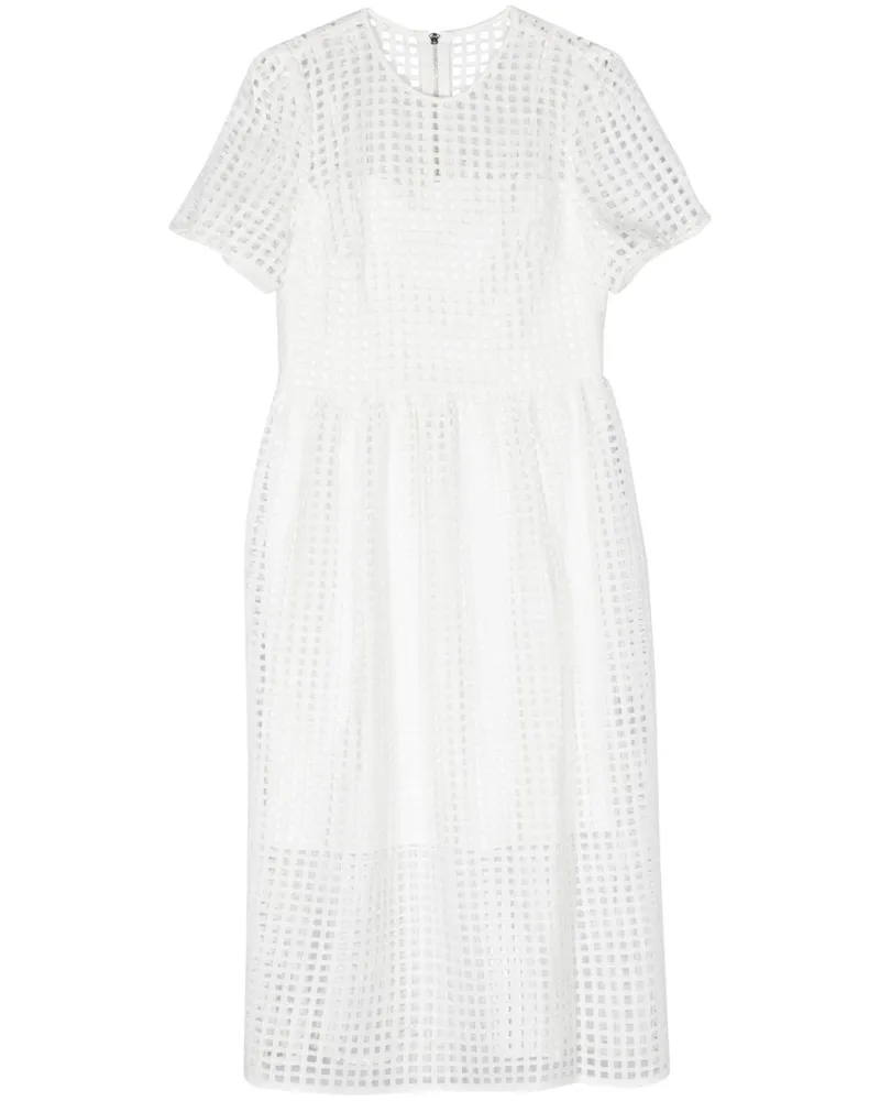 DKNY Ausgestelltes Mesh-Kleid - Weiß Weiß