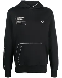 Fred Perry x GATE194 Hoodie mit Print Schwarz