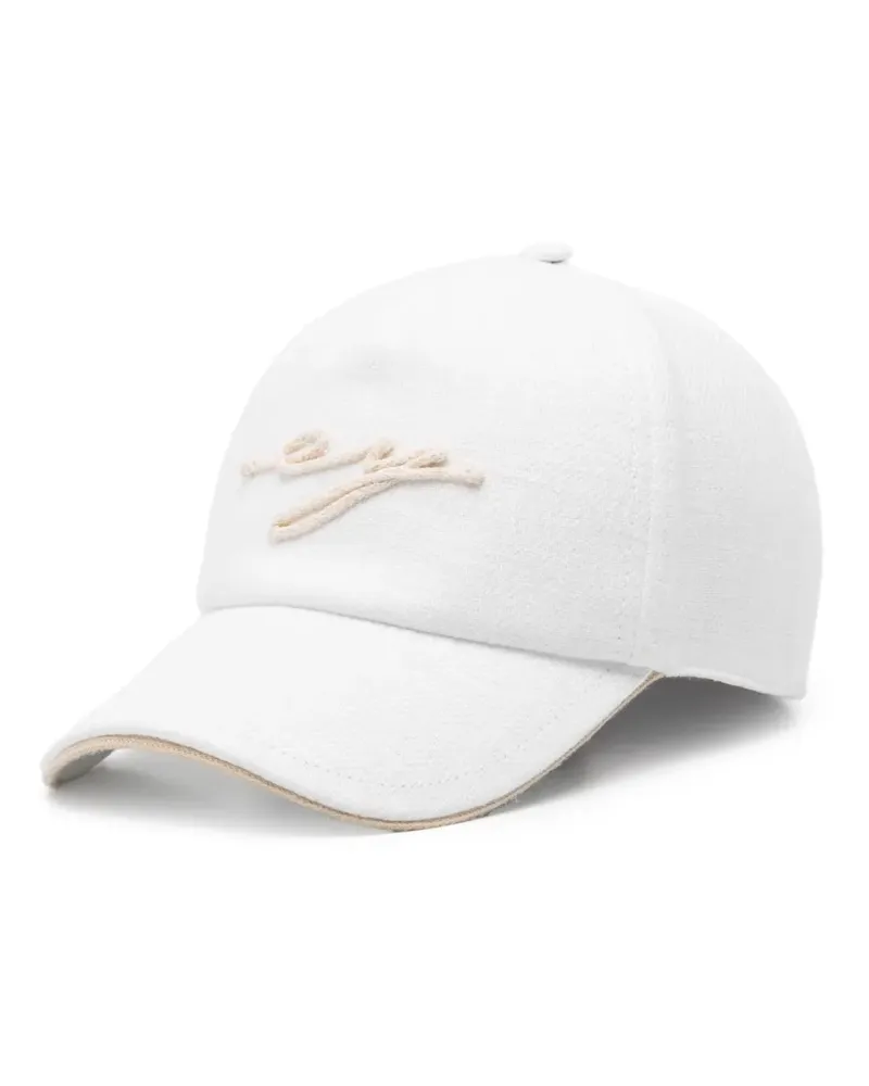 Eleventy Baseballkappe mit Logo-Stickerei - Weiß Weiß