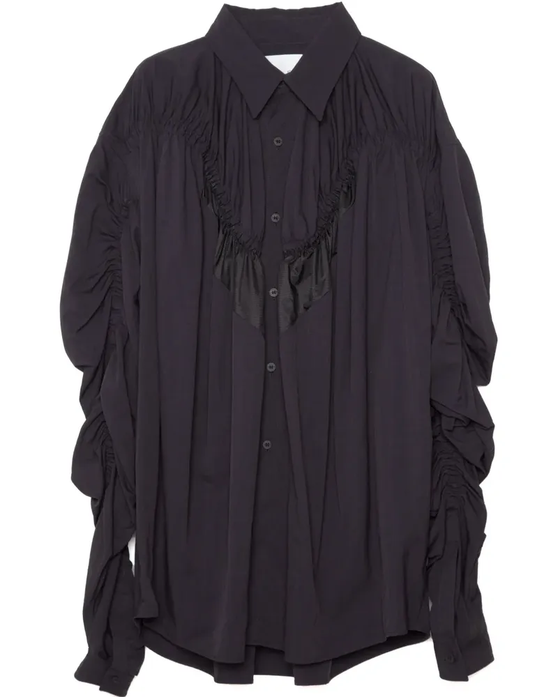 Yoshio Kubo Bind Nylon Hemd - Schwarz Schwarz