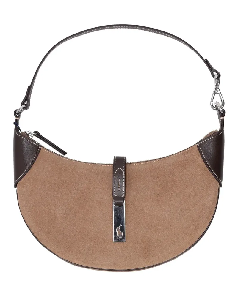 Ralph Lauren mini Polo ID suede shoulder bag - Braun Braun
