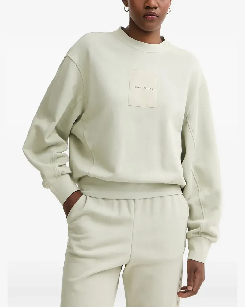 Armani Exchange Sweatshirt mit Logo-Patch - Grün Grün