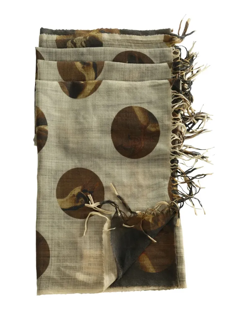 Uma Wang polka-dot fringed scarf - Nude Nude