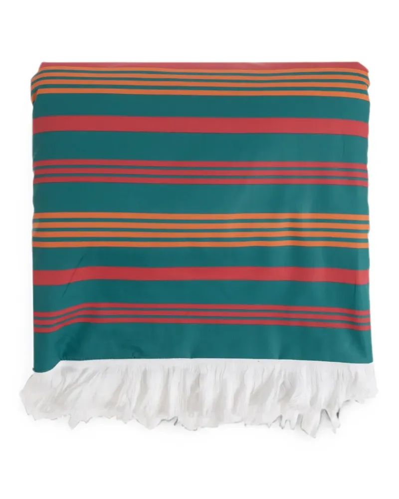 Etro double-sided fringed beach towel - Grün Grün