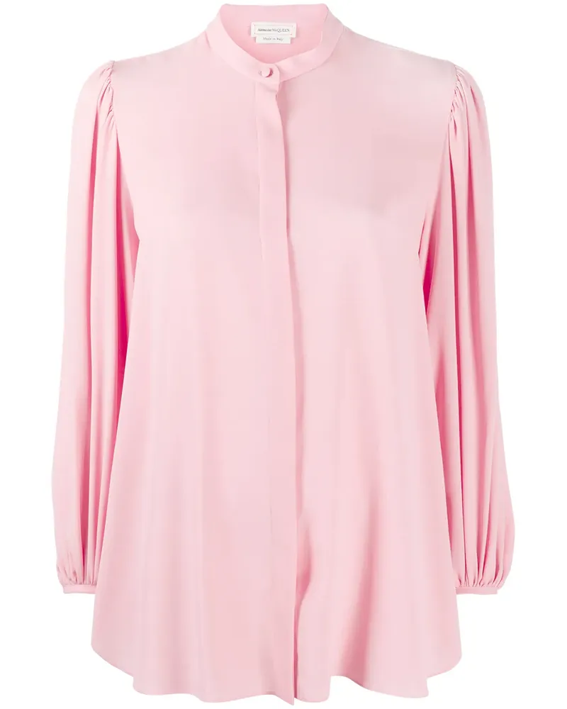 Alexander McQueen Kragenlose Bluse - Rosa Rosa