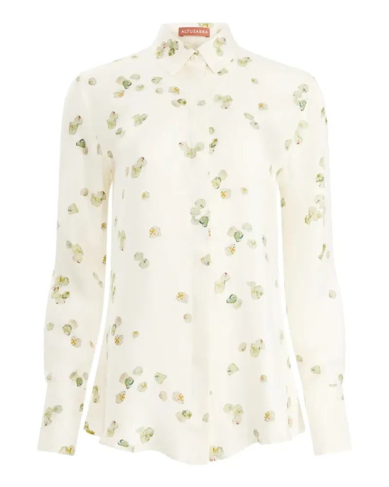 Altuzarra petal-print silk shirt - Nude Nude