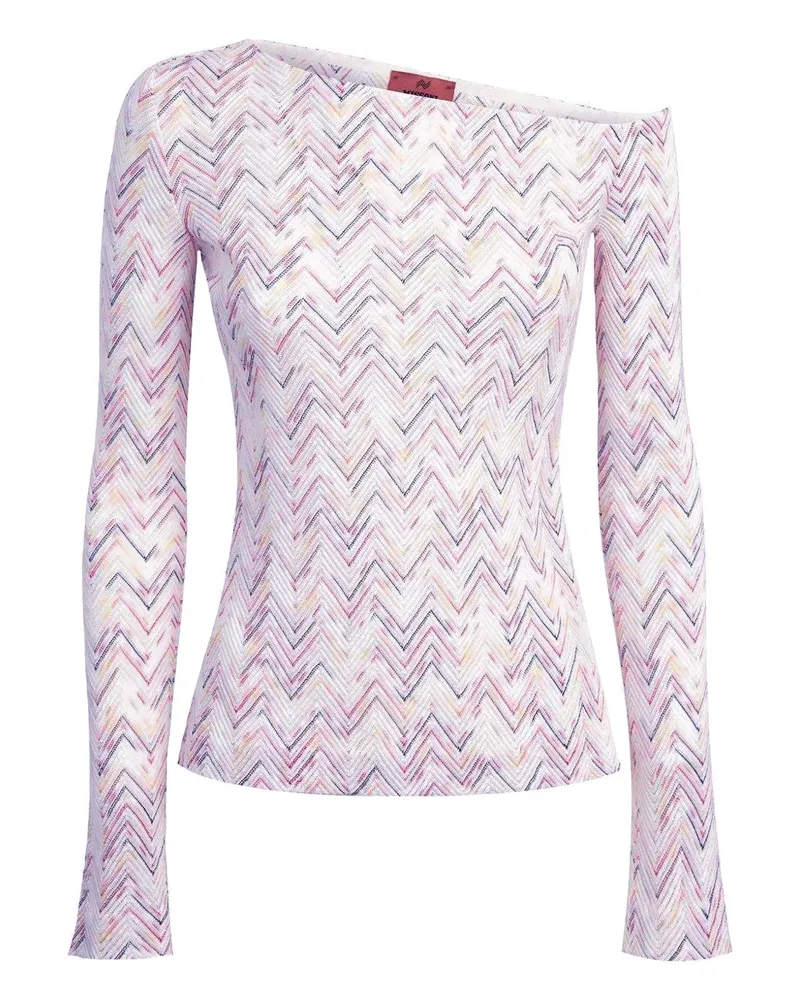 Missoni chevron-pattern off-shoulder sweater - Weiß Weiß