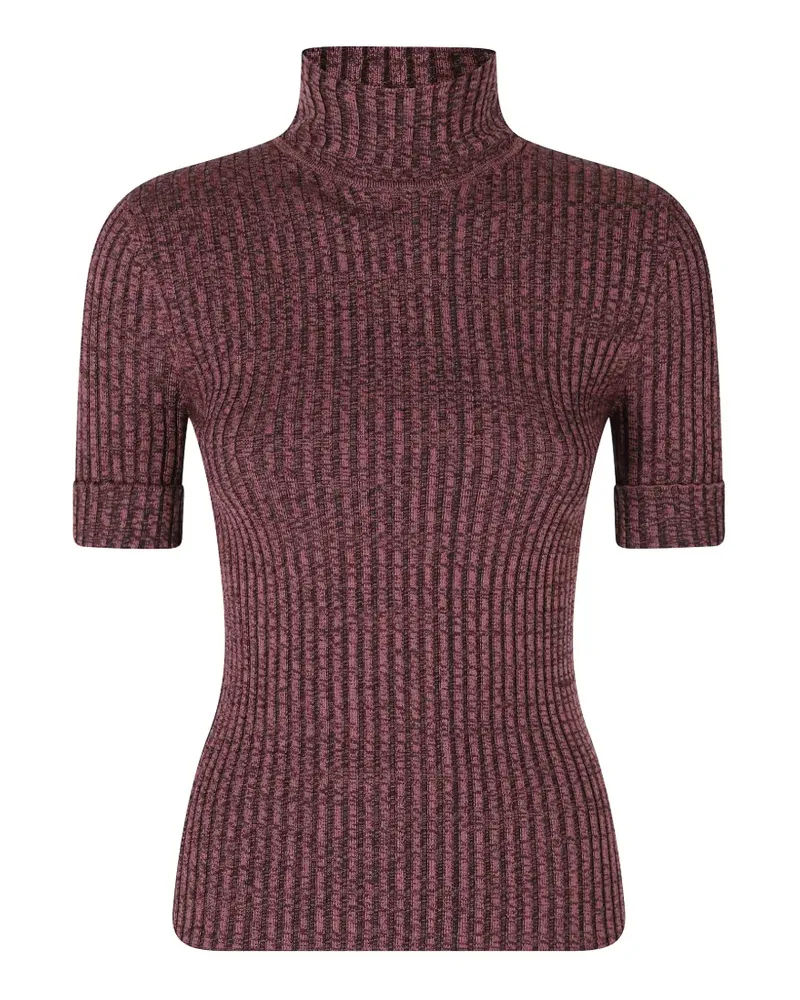 Paco Rabanne Kurzärmeliges Strickoberteil - Violett Violett