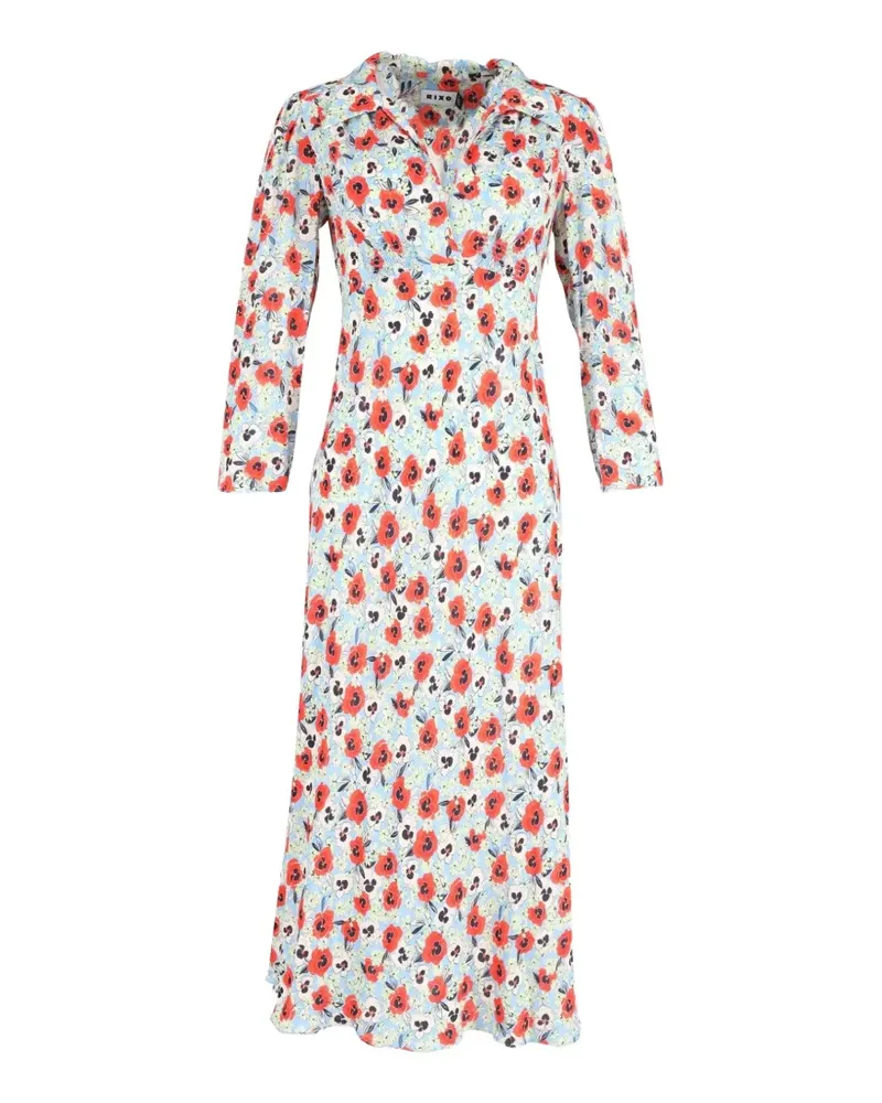 RIXO floral-print maxi dress - Blau Blau