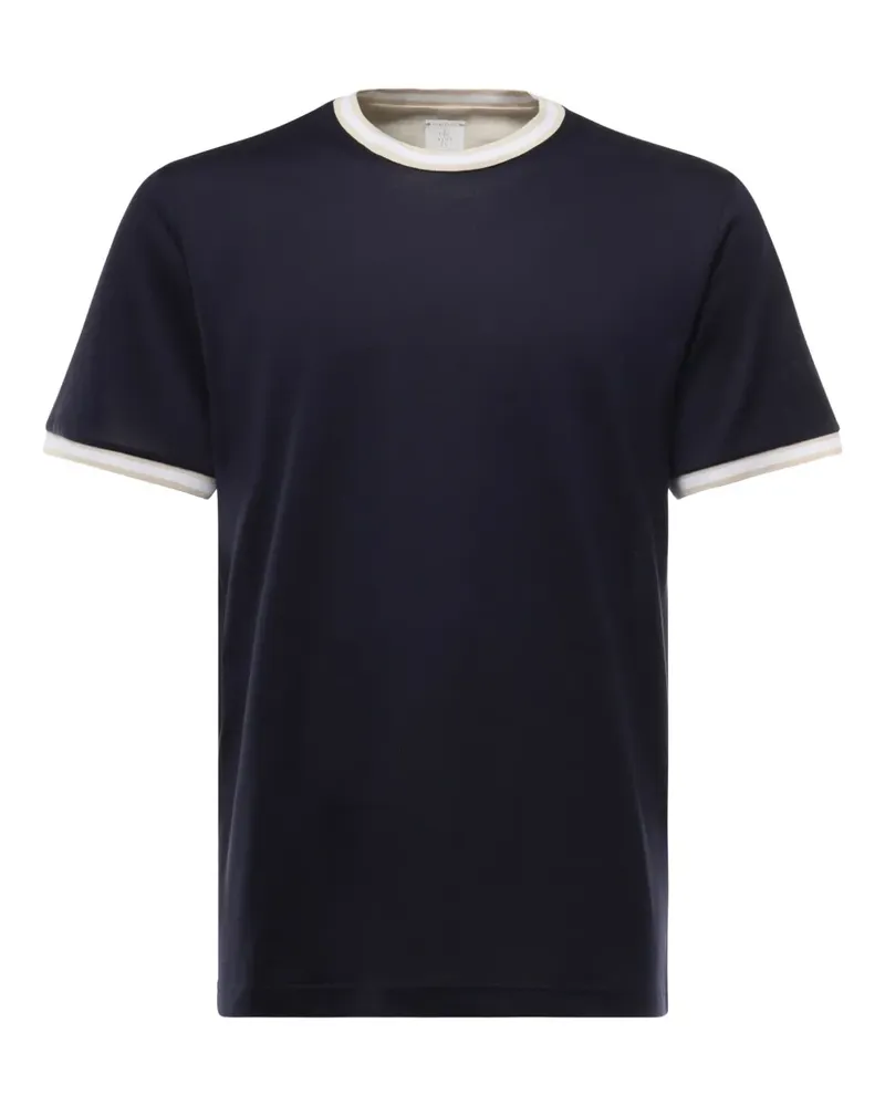 Eleventy T-Shirt mit Kontrastkragen - Blau Blau