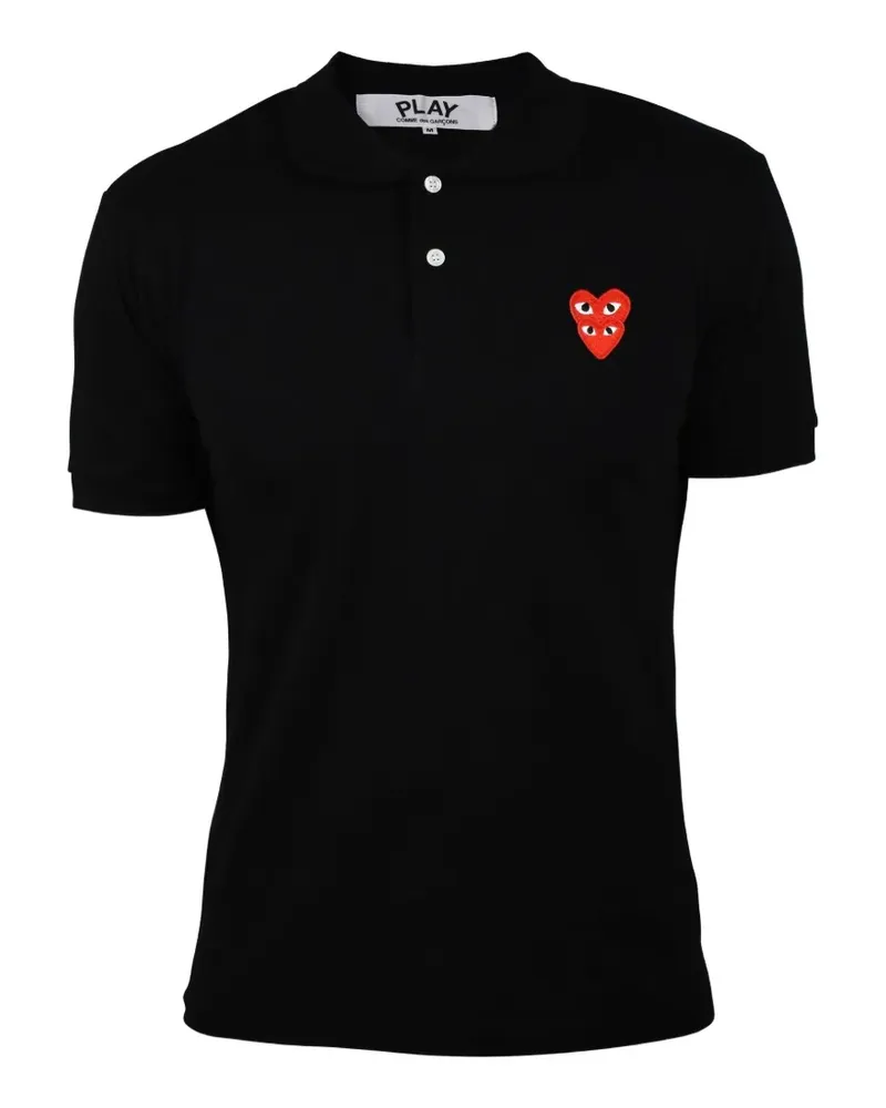 Comme des Garçons Poloshirt mit Herzstickerei - Schwarz Schwarz