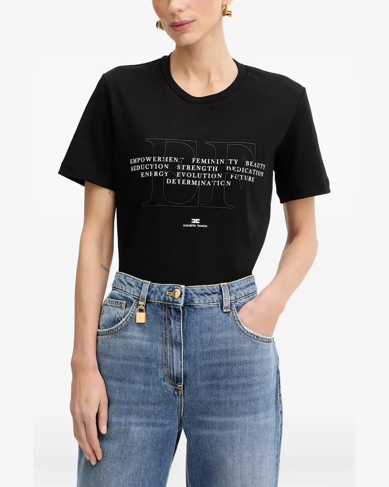 Elisabetta Franchi embroidered T-shirt - Schwarz Schwarz