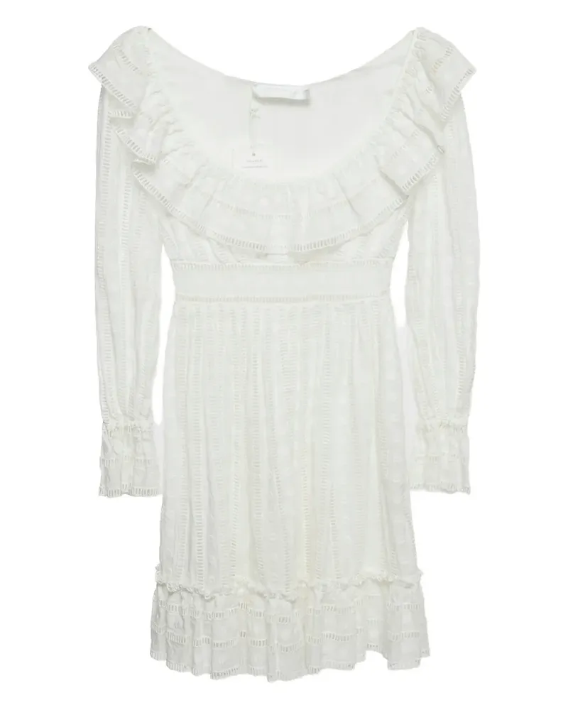 Zimmermann Minikleid aus Leinen - Weiß Weiß