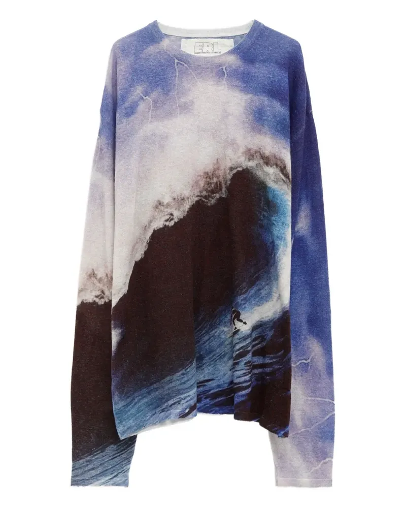 ERL Pullover aus Wellen-Jacquard - Blau Blau