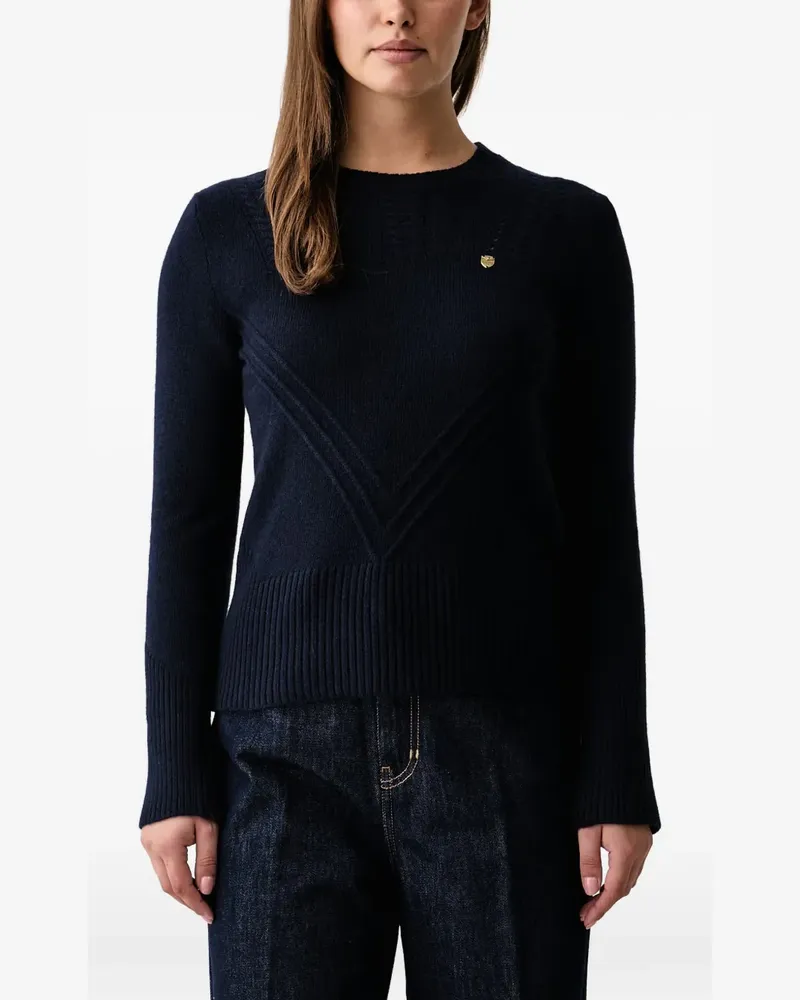 Aeronautica Militare logo-plaque cable-knit sweater - Blau Blau