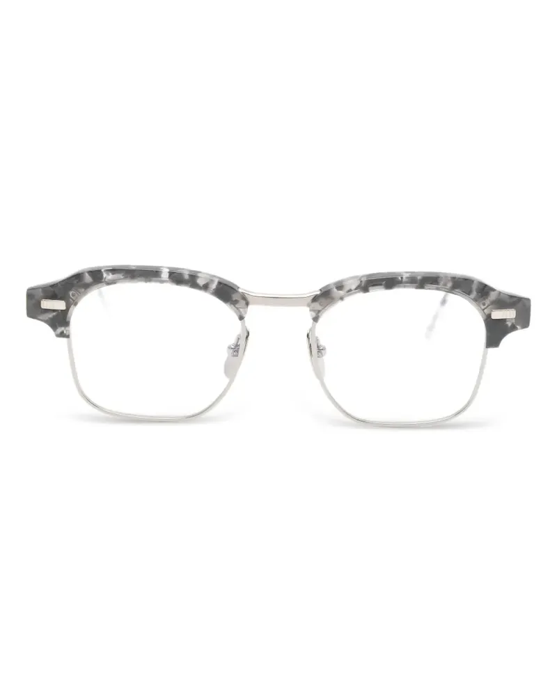 Thom Browne patterned browline glasses - Grau Grau