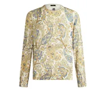 Intarsien-Pullover mit Blumen
