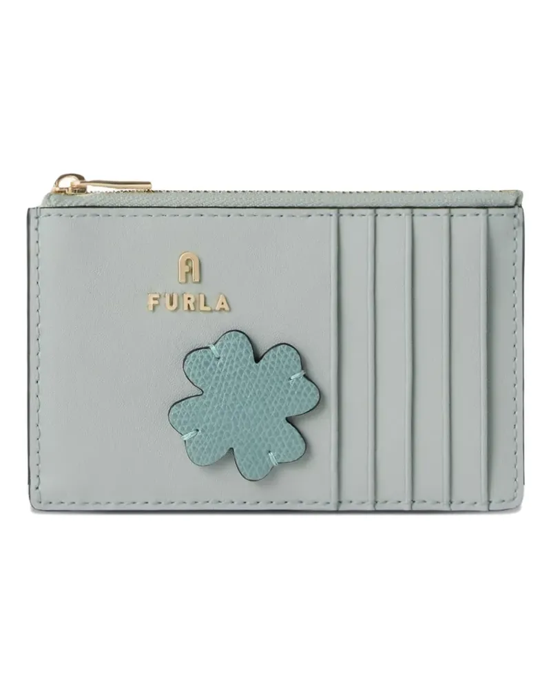 Furla Camelia medium flower-patch card case - Blau Blau