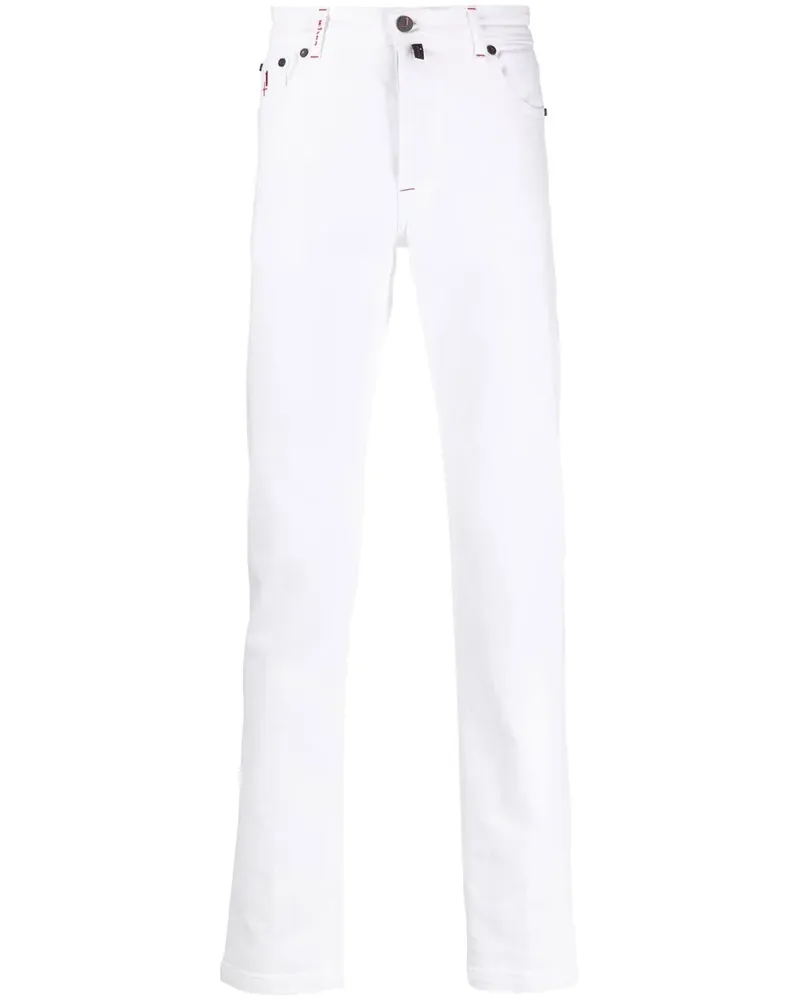 Kiton Tief sitzende Slim-Fit-Jeans - Weiß Weiß