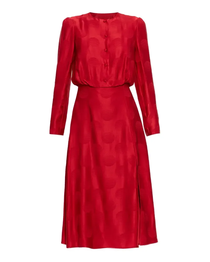 Valentino Garavani Seidenkleid mit langen Ärmeln - Rot Rot