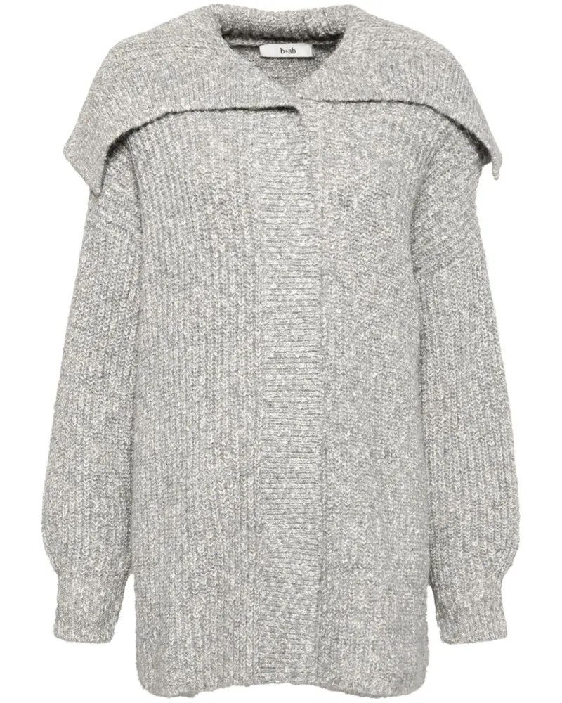 b+ab Cardigan mit Oversized-Kragen - Grau Grau