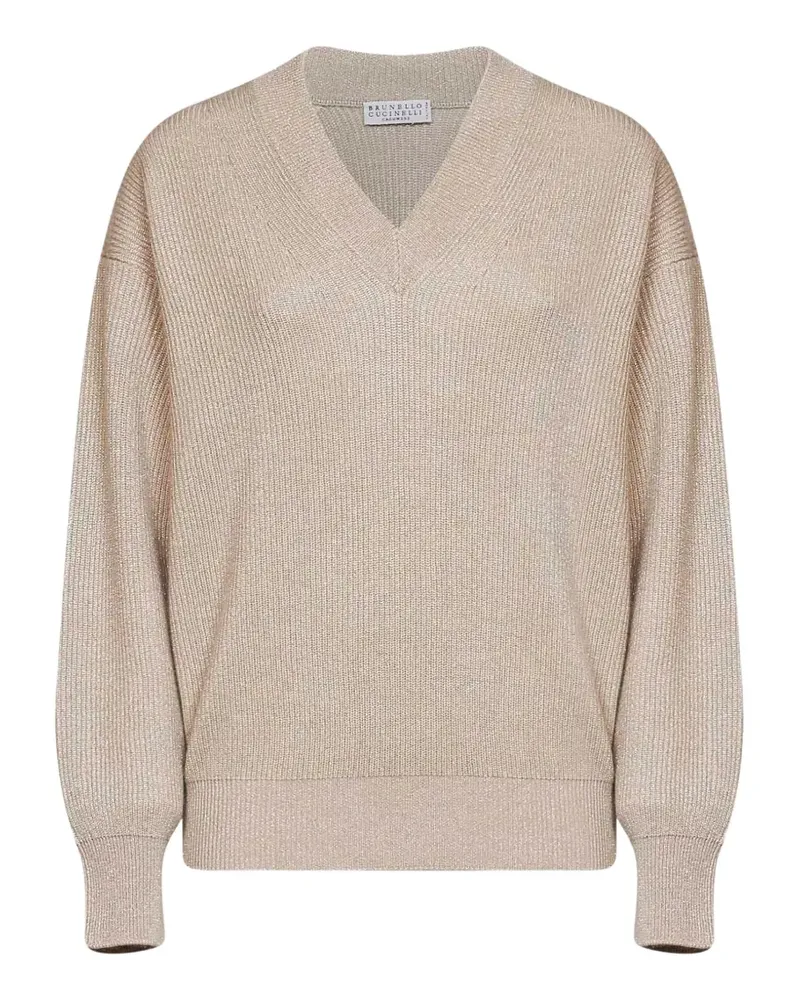 Brunello Cucinelli Cardigan aus funkelndem Kaschmir - Nude Nude