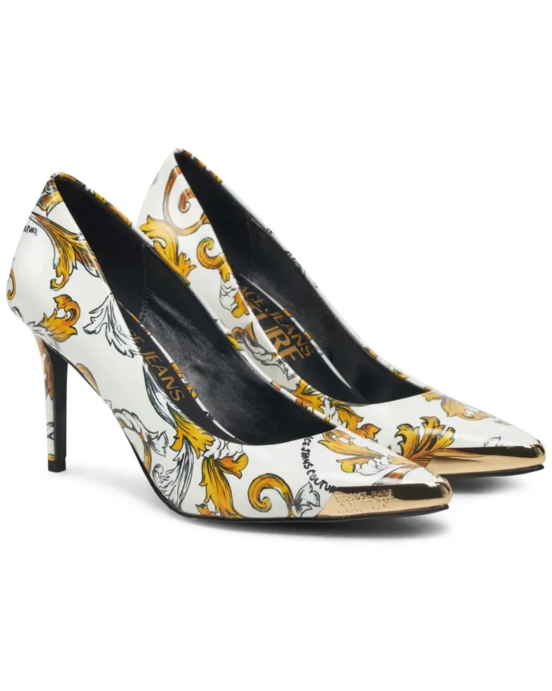 Versace Jeans Pumps mit Print - Weiß Weiß